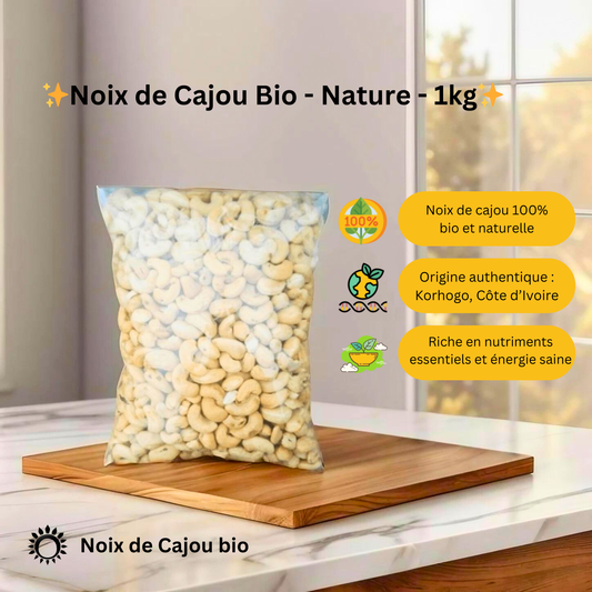 ✨Noix de Cajou Nature Bio ☘️ Goût Authentique de Côte d’Ivoire✨(1kg)